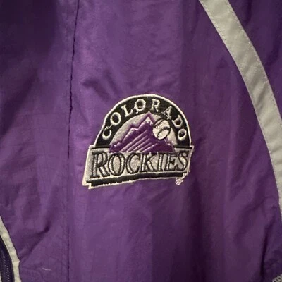 Vtg 90s Logo 7 Colorado Rockies MLB Full-Zip Jacket XXL 2XL - Image 1 of 4