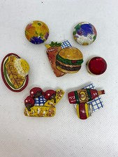 Vintage Fun Food Cristal Button Covers 7 Total