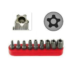 Ram-Pro 9-teiliges Torx Star 5 Punkt Sicherheit manipulationssicher Schraubendreher Bit Set - T10 Kit - Bild 1 von 6