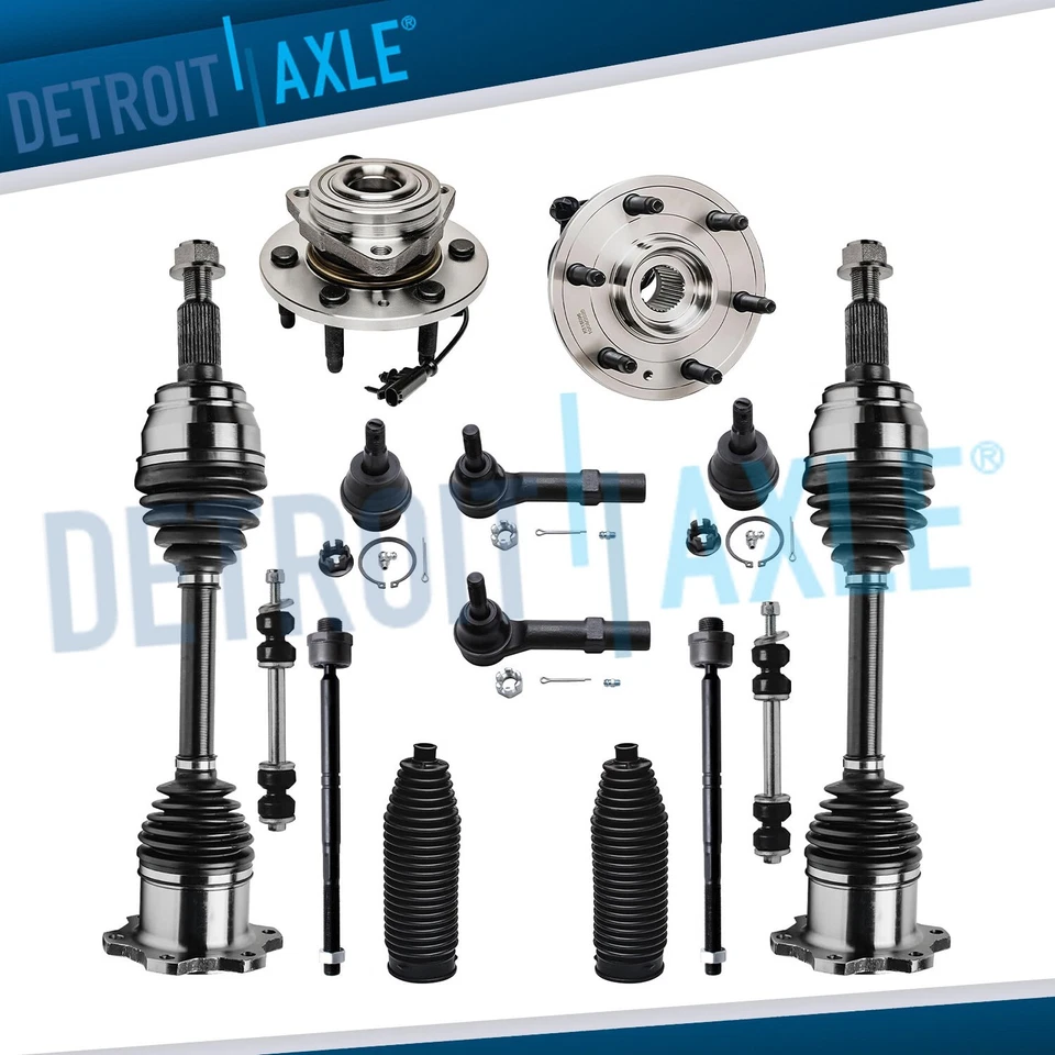 14pc 4WD Front CV Axle Wheel Hubs Suspension Kit for Yukon Sierra Suburban 1500 - Image 1 of 4