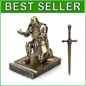 Elegant King's Guard Knight Pen Holder & Mobile Stand - Bronze Desk Ornament - Picture 1 of 12
