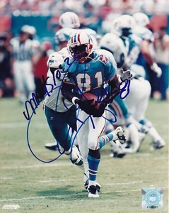 HOUSTON OILERS TENNESSEE TITANS CHRIS SANDERS SIGNED 8 X 10 PHOTO w COA - Picture 1 of 1