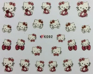 Nail Art 3D Decal Stickers Hello Kitty Roses Peace Bows K092 - Picture 1 of 3