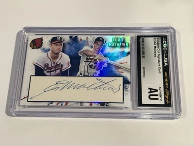 Eddie Mathews CGC/JSA autograph custom card Refractor Braves signed - Image 1 of 2