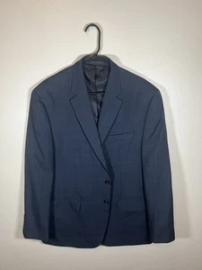 Chaps Men’s 2-piece Navy Plaid Sports Coat Blazer Jacket & Pants 44S 36/27 - Picture 1 of 10