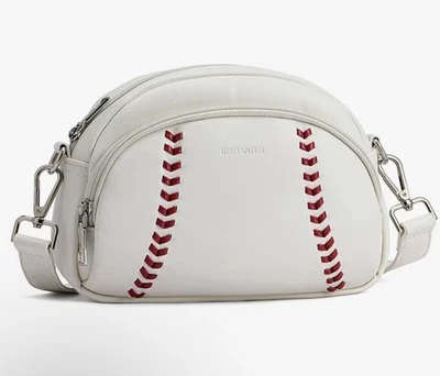 Bolsas transversais femininas BOSTANTEN bolsa de ombro pequena couro vegano beisebol H - Imagem 1 de 4