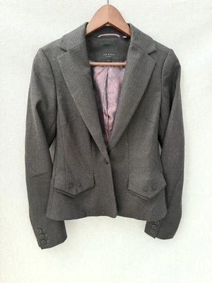 Chaqueta Blazer TED BAKER Botón Único Lana Tweed - Mujer Talla 1 Foto 1 de 4