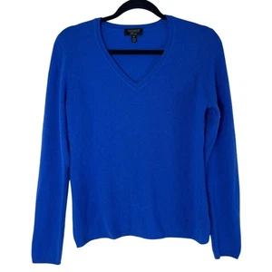 Suéter Cachemira Cuello en V Color Azul Talla M - Imagen 1 de 10