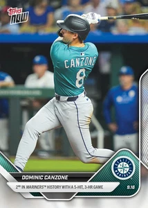2025 Topps Now MLB #723 Dominic Canzone Seattle Mariners PRESALE - Picture 1 of 2