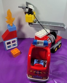 Lego Duplo 10592 Fire Truck Complete Set Fireman Firefighter Flame