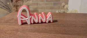 ANNA PERSONALIZAR DISNEY PLACA DE IDENTIFICACIÓN SIGNO PERSONALIZADO PUERTA ETIQUETA FUENTE PARED DORMITORIO ROSA - Imagen 1 de 1