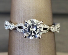 Kirk Kara 14K White Gold Lori Vintage Style Twist Diamond Engagement Ring