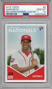 2018 Topps 582 Montgomery Club Set 1 Baseball #6 Juan Soto Rookie Card RC PSA 10 - Picture 1 of 2