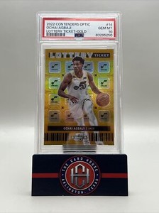 2022 Contenders Optic Ochai Agbaji Gold Lottery Ticket /10 Jazz PSA 10 TT