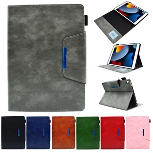 Folio Retro Cuero Billetera Auto Inteligente Dormir/Despertar Estuche Cubierta Para Apple iPad - Imagen 1 de 43