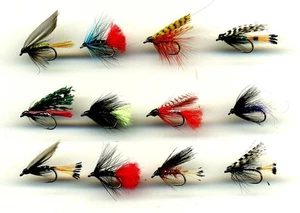 Trout Flies: Traditional Wet Flies x 12 Named as listed below size 14 (code 406) - Picture 1 of 3