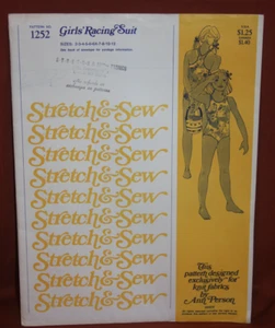Vintage Stretch und Schnittmuster 1252 - Mädchen Badeanzug Gr: 2 -12 UNGESCHNITTEN (48 - Bild 1 von 4