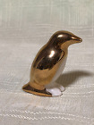 Antique 1950s PENGUIN porcelain figurine, gold & white 2 inches tall