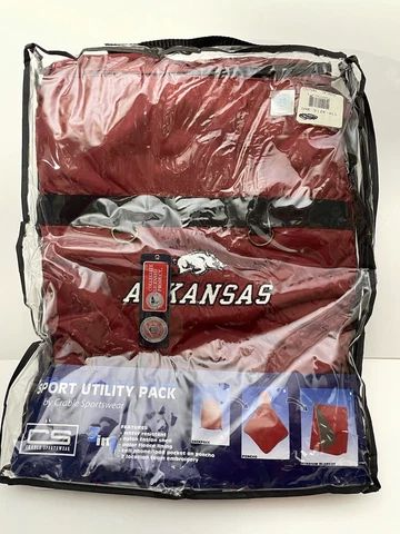 Arkansas Sport Pack Crable Sportswear 3-in-1 Poncho, Stadium Blanket, Backpack Cover