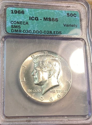 1966 Kennedy Half DDO-028 ICG MS66 Easily Best Price Ebay* CHRC (formerly CHN) Cover