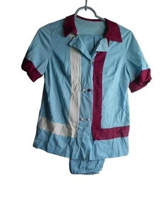 Pigiama donna vintage anni 60 Hollywood Vassarette blu nylon set 2 pezzi taglia S 32 - Foto 1 di 7