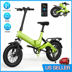 350W 16" Ebike Adult Folding Electric Bike Bicycle 36V Battery 20Mph APP Control - Picture 1 of 10