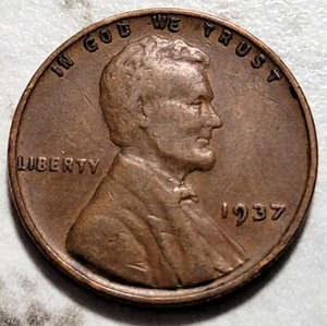 1937 P Philadelphia U.S. Lincoln Wheat Penny Free S&H BIN126 - Picture 1 of 2