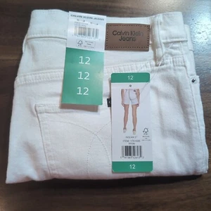 Calvin Klein Jeans Ladies' 5-Pocket Denim Short, White, Size 12 - Picture 1 of 3