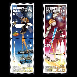 Isle of Man 1991 - EUROPA Briefmarken - Europäische Luft- und Raumfahrt - Sc 469a/71a postfrisch - Bild 1 von 2