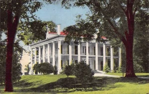 Postal MS: Dunleith House, Natchez, Mississippi, sin publicar, lino, años 40 - Imagen 1 de 2