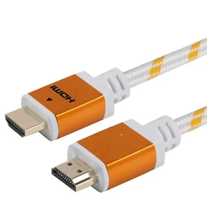 PREMIUM HDMI CABLE 10FT V1.4 TV 3D DVD PS4 XBOX LCD LED ETHERNET HD WHITE 1080P - Picture 1 of 3