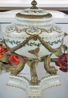 Deckelvase Porzellan Bronze Fische Jugendstil Dose Vase Antik Barock Urne Gefäß