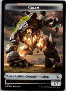 Magic the Gathering Golem Clue 033 Token March of the Machine Commander MTG - Picture 1 of 2
