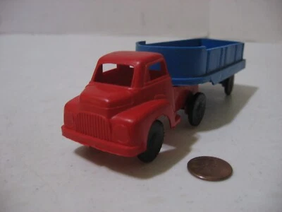 Unbranded Red/Blue Semi Tractor Trailer Plastic Dime Store Toy - Image 1 of 4