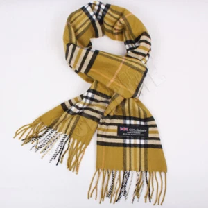 Men Women 100% CASHMERE Scarf Winter Plaid Check Wool Scarves - Picture 1 of 111