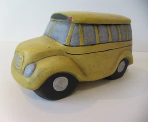 Vintage Retro Yellow School Bus Coin Bank - Picture 1 of 10