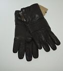 NWT BURBERRY LEATHER GLOVES $650 BLACK WITH BIKER DETAILING SZ 7.5 MADE IN ITALY