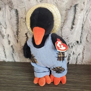 Ty Attic Collection - Cawley-  Farmer Black Crow 9” Farm Bird Plush, Retired - Picture 1 of 6