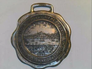 WATCH FOB 1630 SETTLING OF BOSTON BOSTONIA CONDITA - Picture 1 of 8