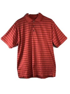GRAND SLAM Golf Mens M Orange Striped Polo Shirt Short Sleeve - Picture 1 of 11