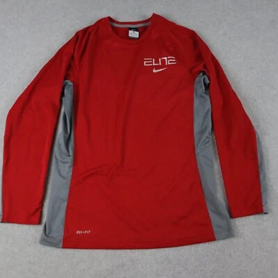 Рубашка мужская Nike средняя элитная Dri-Fit спортивная одежда тренировочная красная с длинным рукавом - Изображение 1 из 4