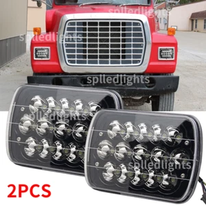 Pair 7x6" Square LED Headlights High/Low Beam fit Ford F-8000 TF8000 1983-1987 - Picture 1 of 10