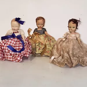 Vintage The Lovely Mary Jean Bisque Doll & 2 Nancy Ann Storybook Sleepy Eye Doll - Picture 1 of 15