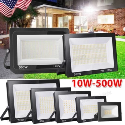 LED Flood Light 500W 300W 200W 100W 50W 30W 10W Outdoor Garden Lamp Spotlight US - Image 1 of 4