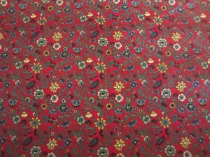 Vintage Marcus Brothers Textiles Florals on Burgundy Cotton Fabric BTY x 44 - Picture 1 of 5