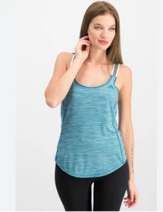 NEW WOMENS LARGE REAL TEAL ADIDAS PERFORMER X BACK RUNNING TEE TANK TOP CF8336 - Picture 1 of 5