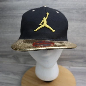 New League Hat Youth Snap Back One Size Cap Black Gold Air Jordan Logo - Picture 1 of 15