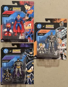 Neu DC x Sonic The Hedgehog Superman/Knuckles, Batman/Shadow, Cyborg/Tails Set - Bild 1 von 2