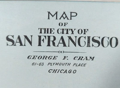 Mapa CA SAN FRANCISCO 1902 de colección 22"x14" antiguo original GOLDEN GATE PARK Foto 1 de 4