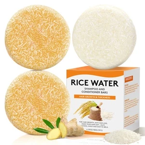 Rice Water Shampoo Bars and Conditioner Set for Hair Growth Nature Organic Ging - Picture 1 of 9